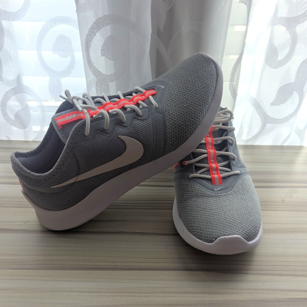 Nike Gray Sneakers with Neon Orange Highlights Size 9.5